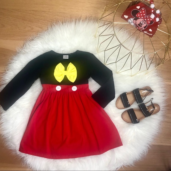 ✨HP✨Minnie Little Miss Mouse Dress Yellow Bow - Picture 4 of 6